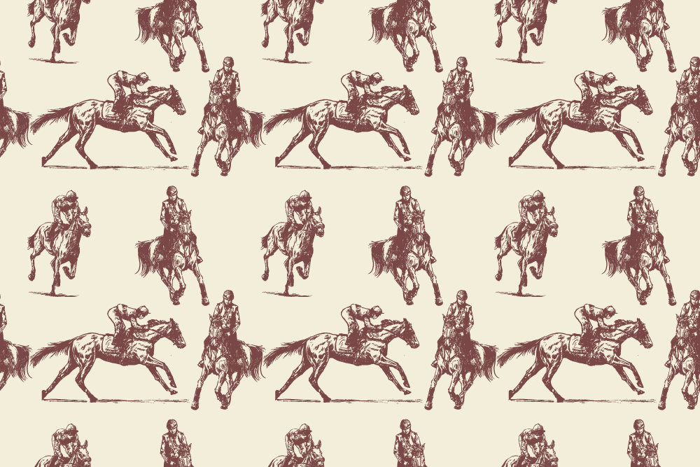 Tapis vinyle animal motif chevaux beige et marron - TenStickers