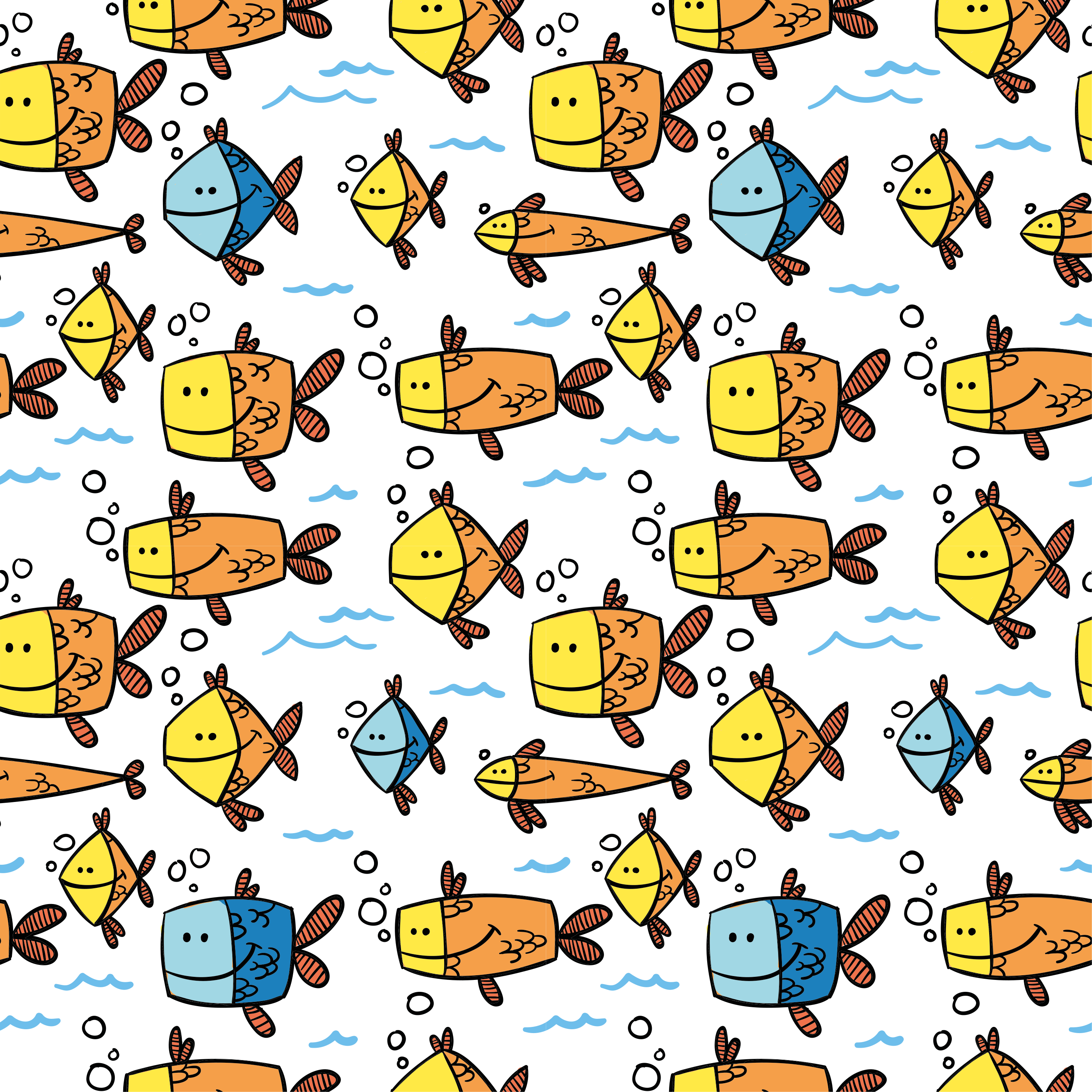 Tapis vinyle animal poissons multicolores enfant - TenStickers