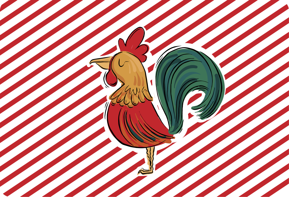 Tapis vinyle animal design original coq coloré - TenStickers