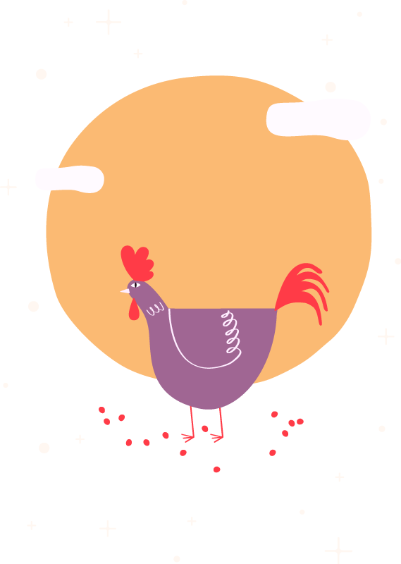 Tapis vinyle animal poule de ferme charmante - TenStickers