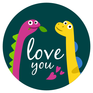 Tapis vinyle animal dinosaure mignon amoureux - TenStickers