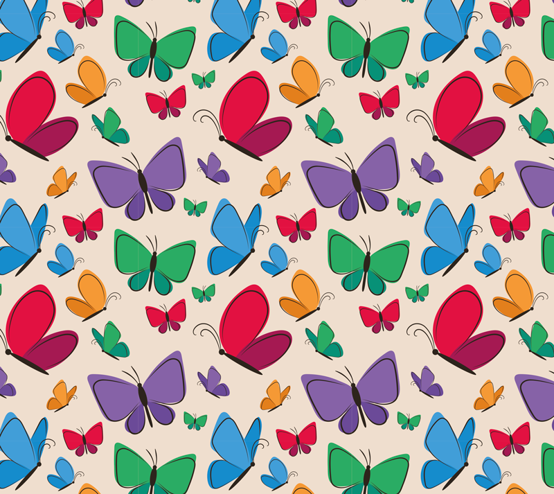Tapis vinyle animal Éléments de papillon vif - TenStickers