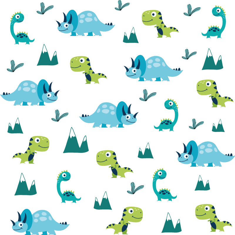 Tapis vinyle animal motifs de dinosaures ludiques - TenStickers