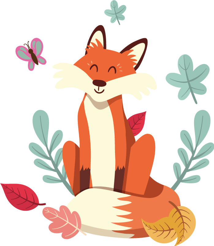 Tapis vinyle animal renard souriant - TenStickers