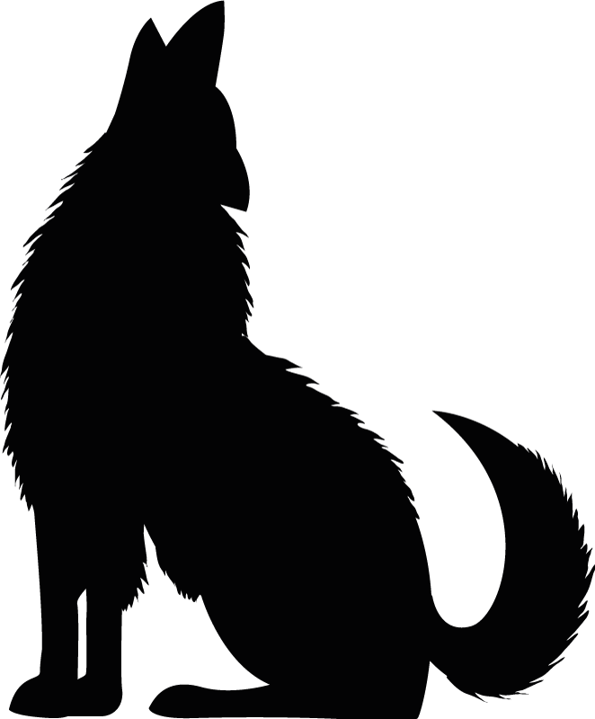 Tapis vinyle animal silhouette de chien assis - TenStickers