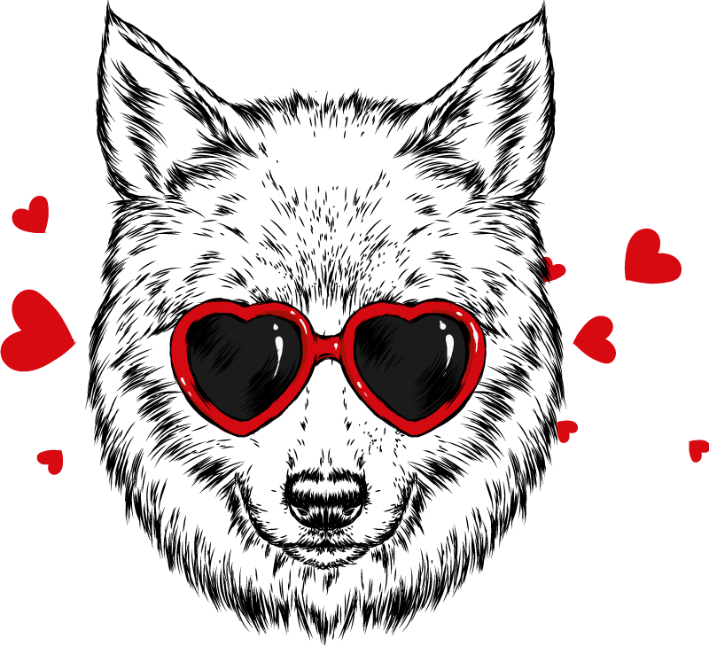 Tapis vinyle animal Écusson de loup joueur - TenStickers