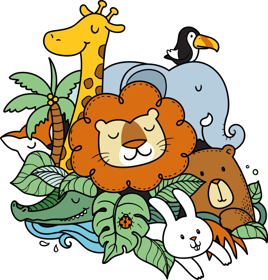 Tapis vinyle animal scène animalière ludique - TenStickers