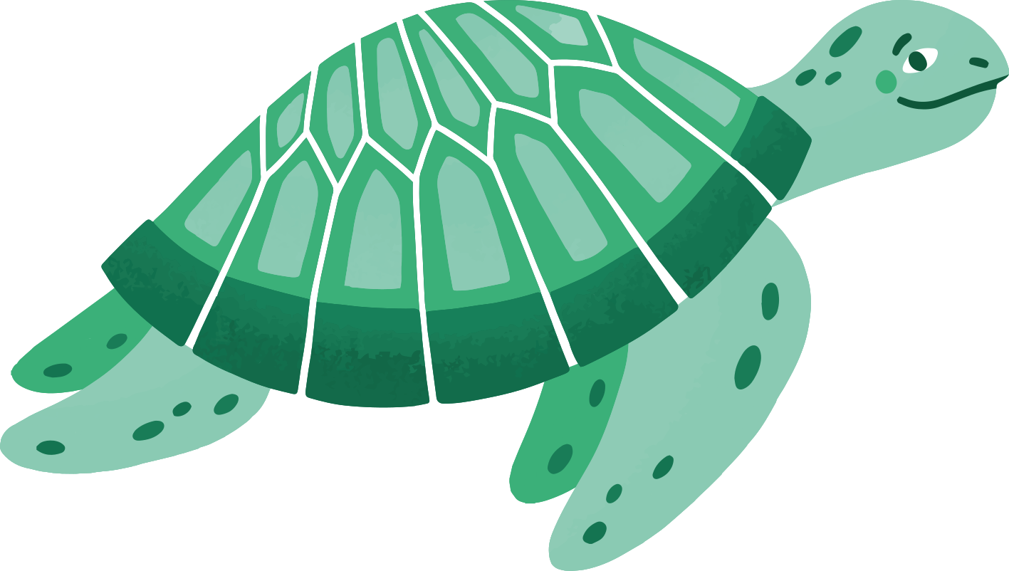 Tapis vinyle animal art de la tortue joueuse - TenStickers