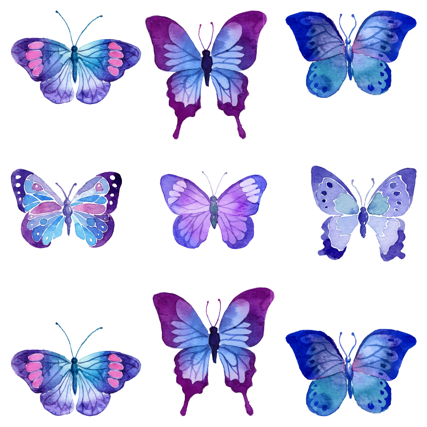 Tapis vinyle animal illustrations de papillons vifs - TenStickers