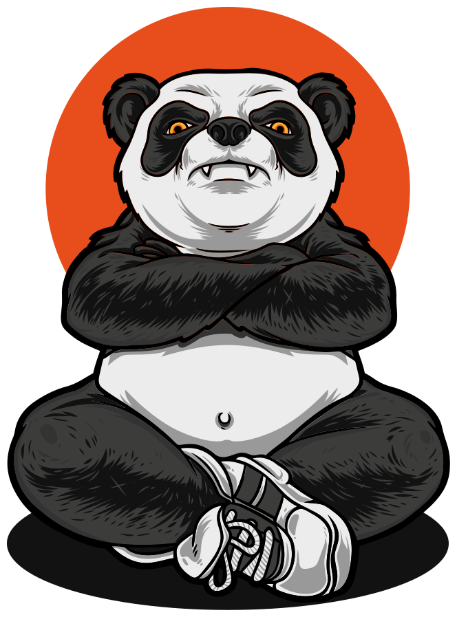 Tapis vinyle animal panda étreignant le calme - TenStickers
