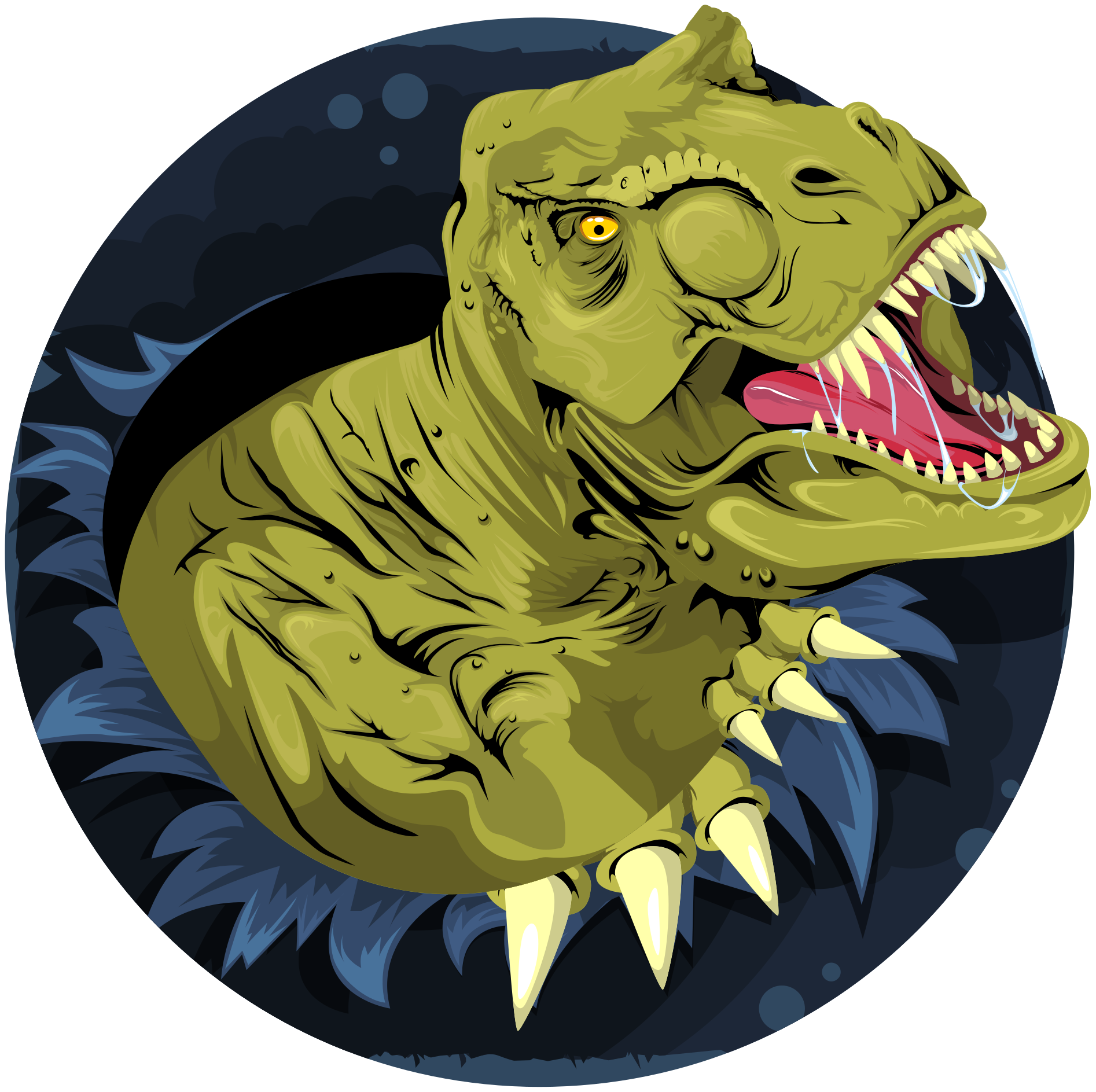 Tapis vinyle animal tête de tyrannosaure - TenStickers