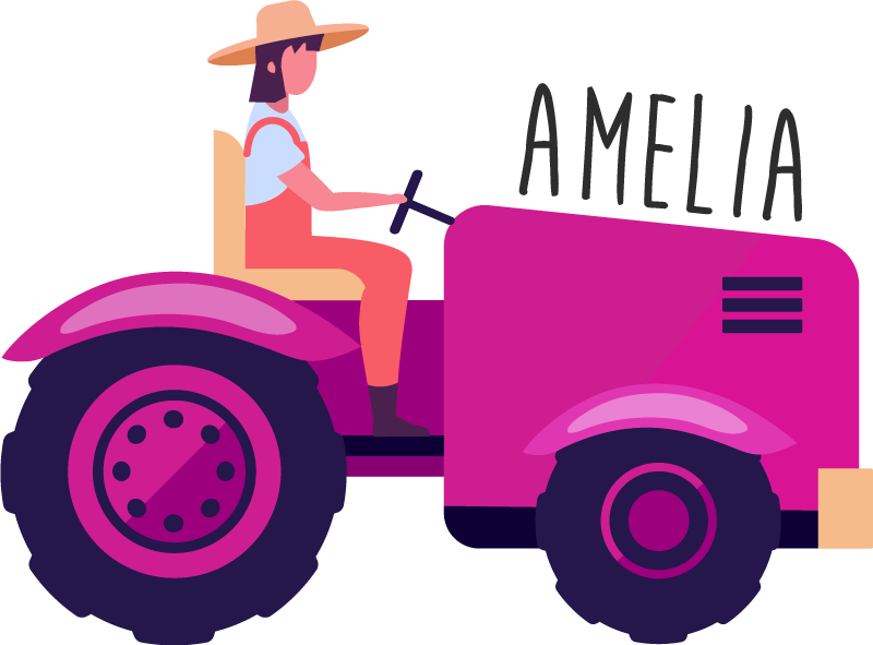 Tapis vinyle animal aventure de tracteur personnalisée - TenStickers