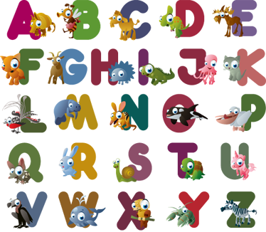 Tapis vinyle animal alphabet - TenStickers