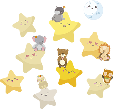 Tapis vinyle animal étoiles pour la chambre bébé - TenStickers