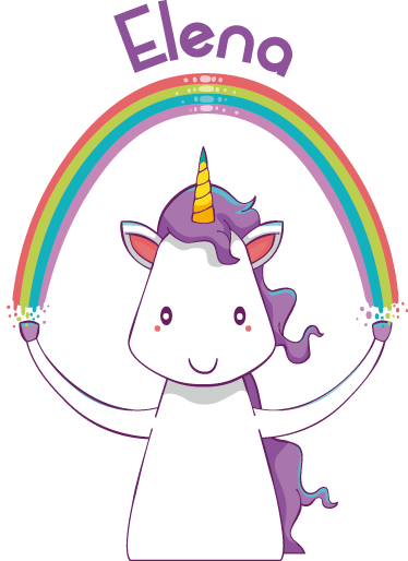 Tapis vinyle animal licorne et arc-en-ciel personnalisé - TenStickers