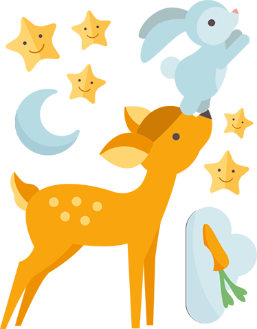 Tapis vinyle animal cerf et lapin - TenStickers