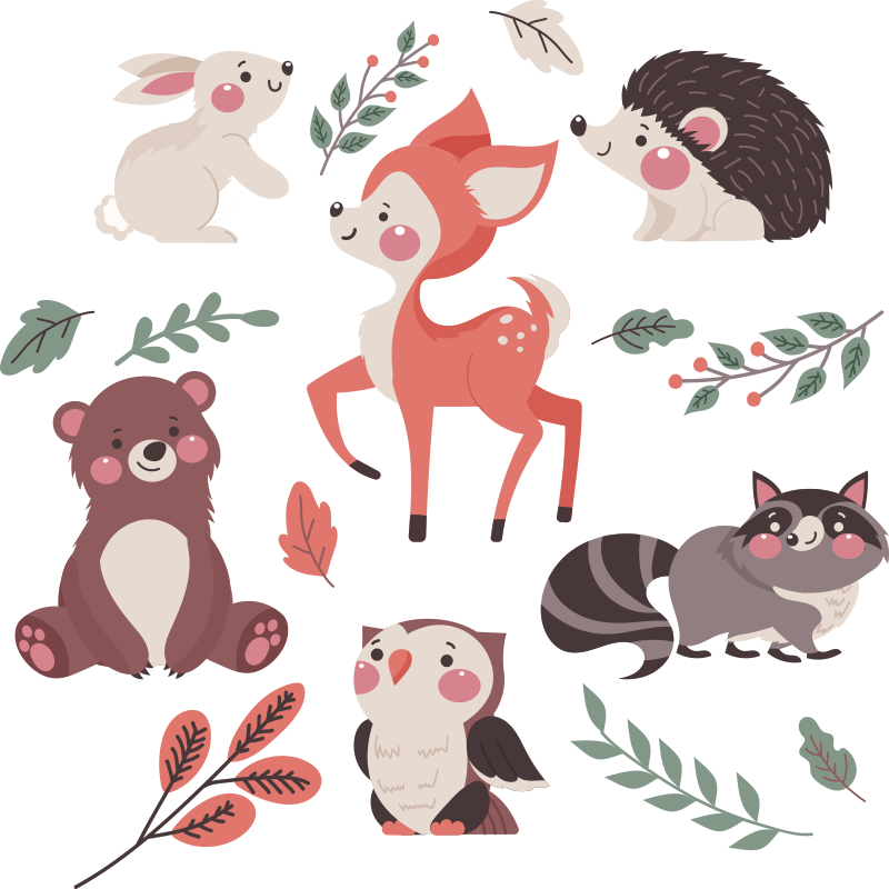 Tapis vinyle animal forêt d'automne - TenStickers