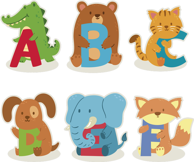 Tapis vinyle animal abécédaire animaux enfant - TenStickers