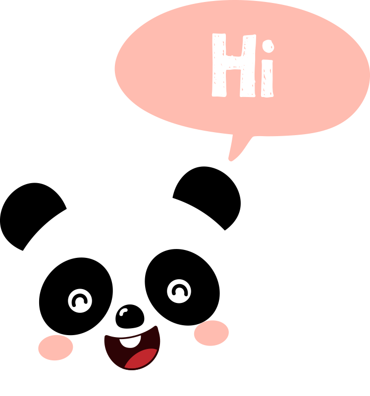 Tapis vinyle animal panda cartoon qui dit bonjour - TenStickers