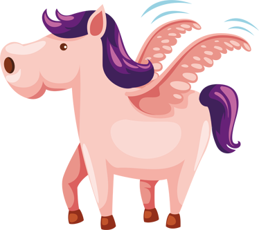 Tapis vinyle animal poney ailé mignon - TenStickers