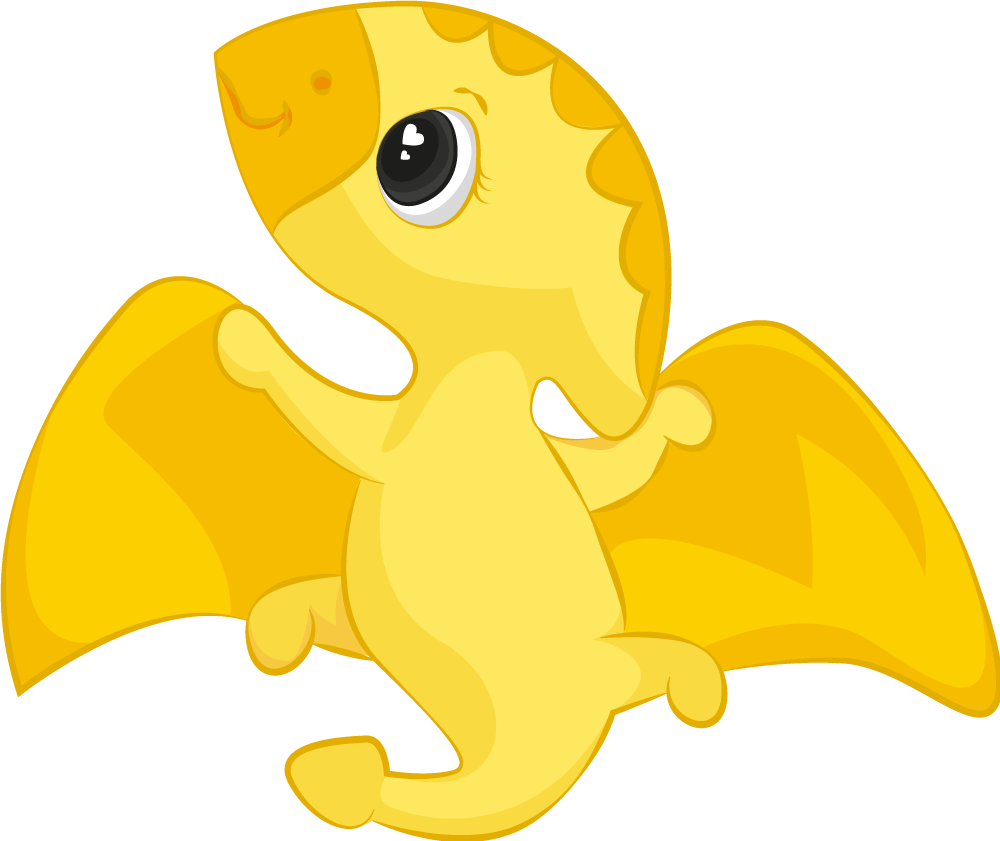 Tapis vinyle animal dragon jaune joyeux - TenStickers