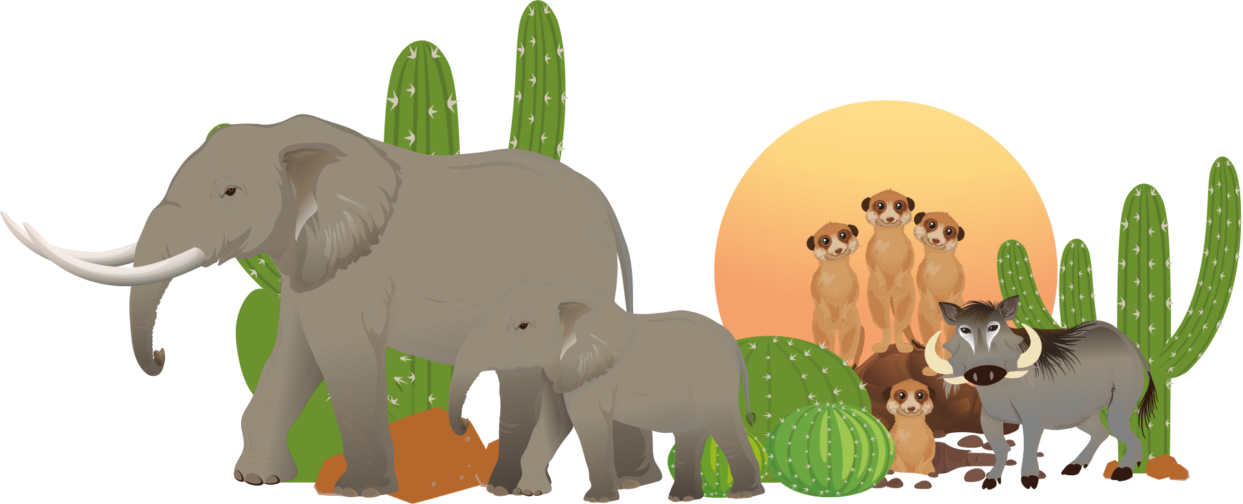 Tapis vinyle animal scène de safari - TenStickers