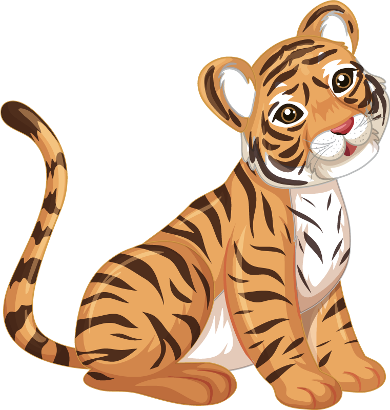 Tapis vinyle animal petit tigre espiègle - TenStickers