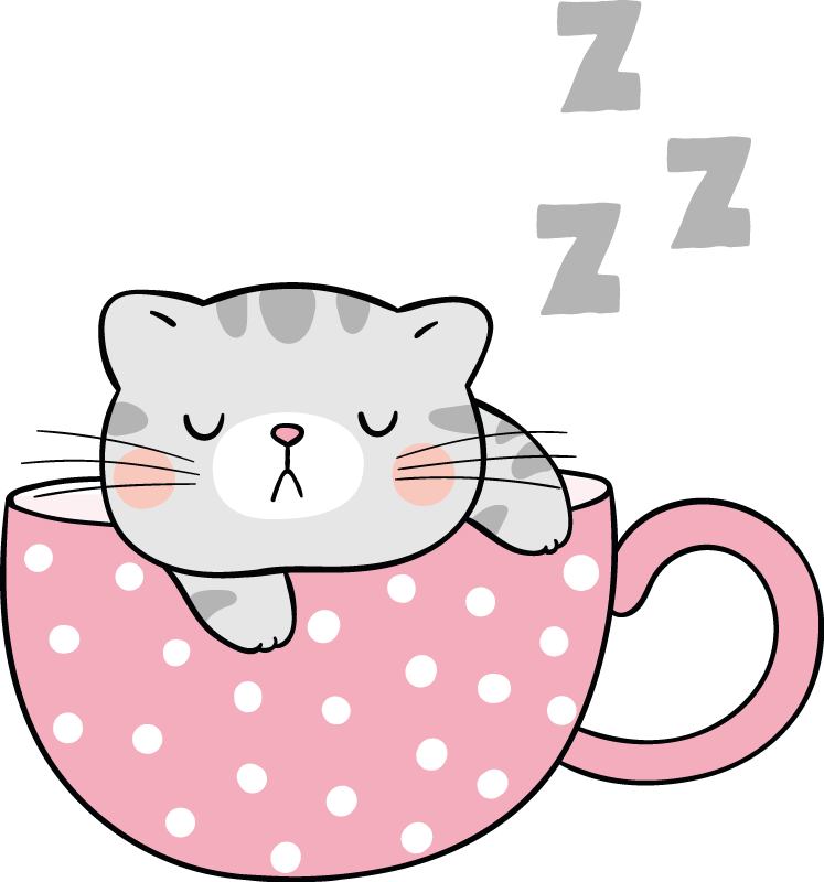 Tapis vinyle animal chat endormi - TenStickers