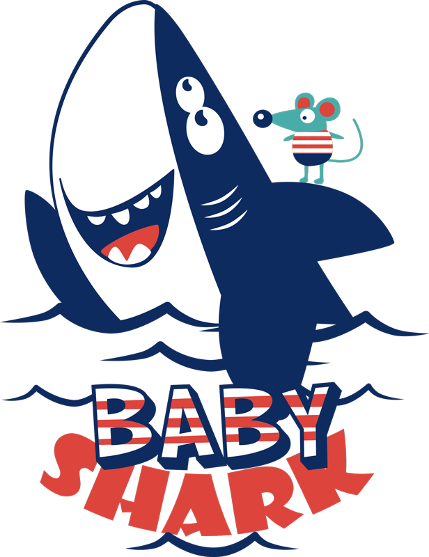 Tapis vinyle animal requin joyeux - TenStickers