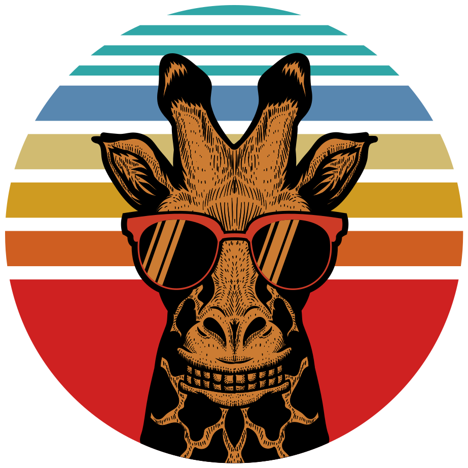 Tapis vinyle animal girafe aux lunettes stylées - TenStickers
