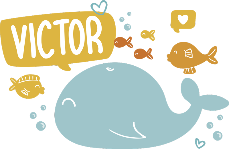 Tapis vinyle animal design de baleine mignonne - TenStickers