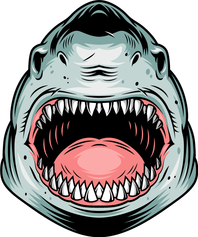 Tapis vinyle animal tête de requin féroce - TenStickers