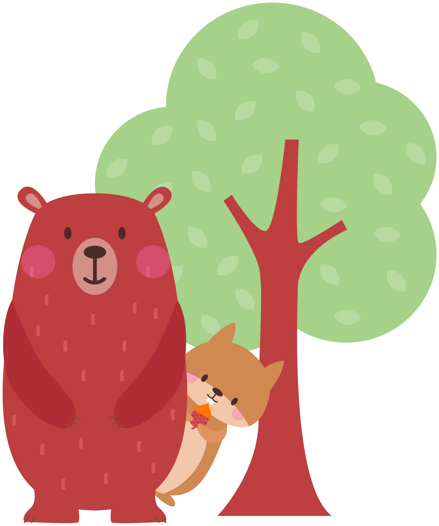 Tapis vinyle animal amitié écureuil et ours - TenStickers
