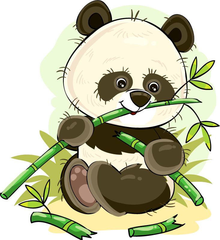Tapis vinyle animal emblème panda mignon - TenStickers