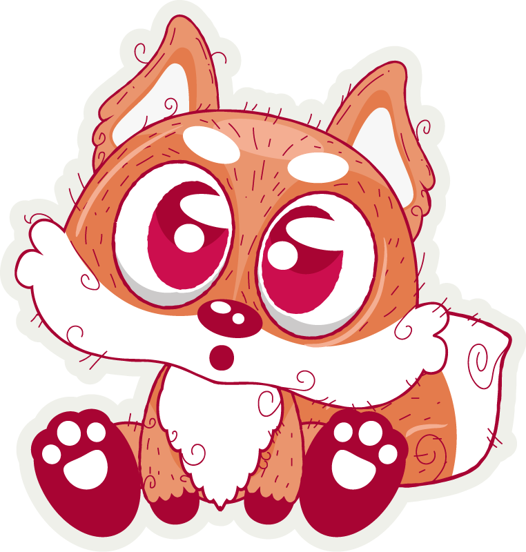 Tapis vinyle animal renard mignon en anime - TenStickers