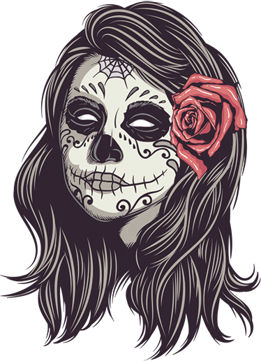 Tapis vinyle halloween fille du jour des morts - TenStickers