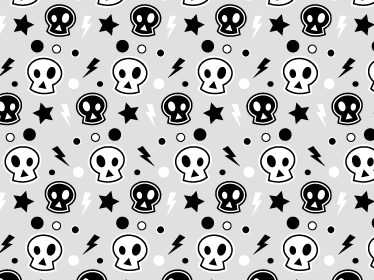 Tapis vinyle halloween crânes gris et blancs - TenStickers