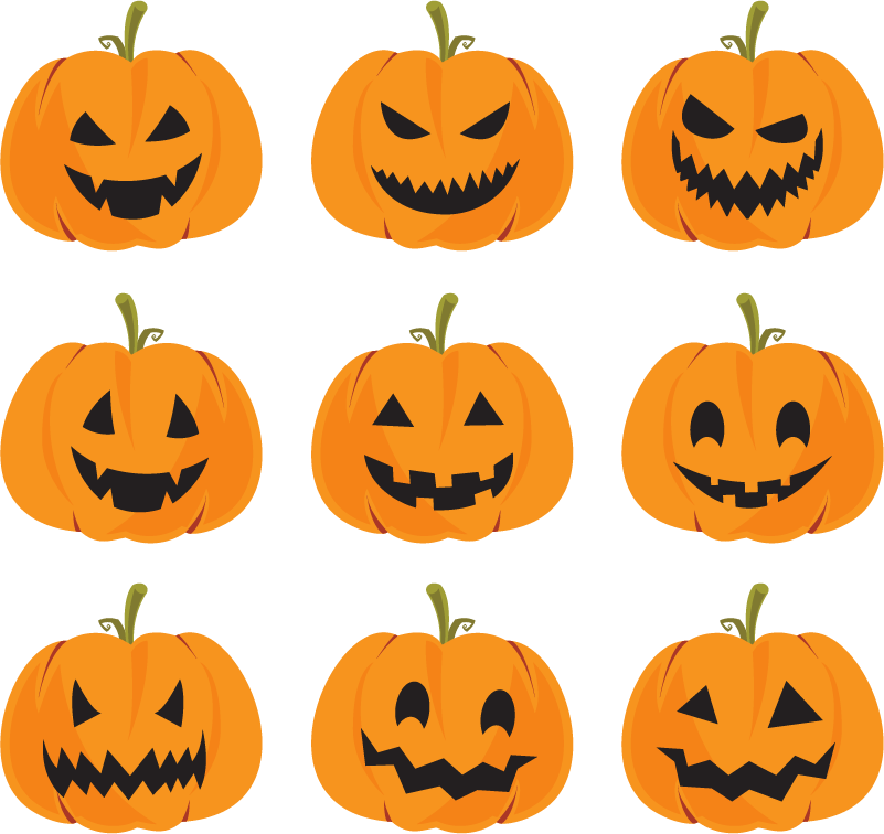 Tapis vinyle halloween ensemble de citrouilles - TenStickers