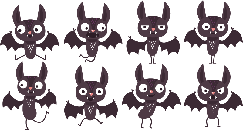 Tapis vinyle halloween pack chauves-souris joyeuses - TenStickers