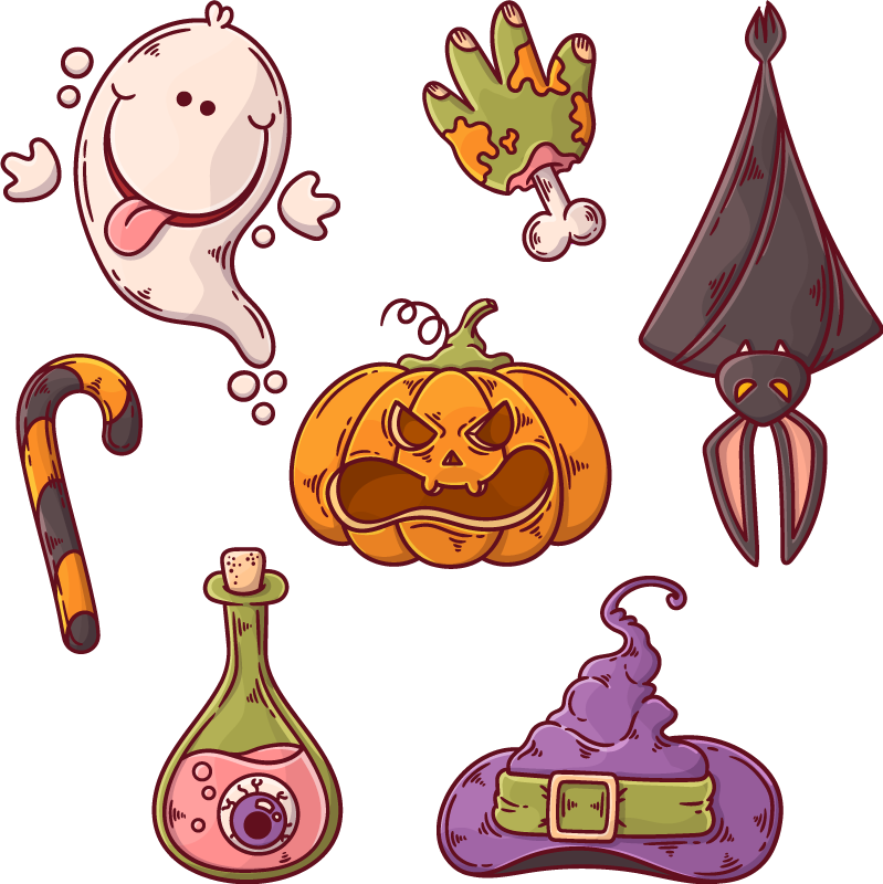 Tapis vinyle halloween figures - TenStickers