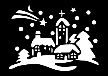 Tapis vinyle noël ville noir et blanc - TenStickers