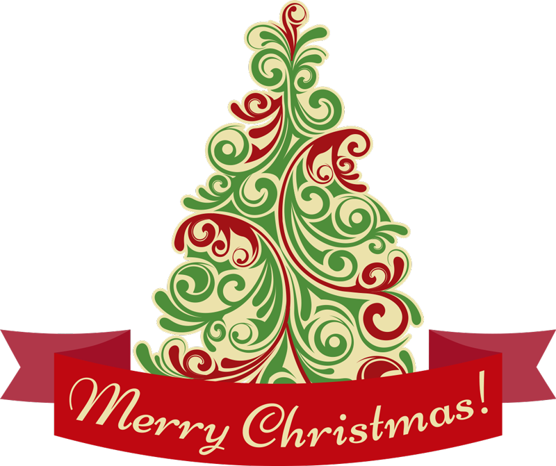 Tapis vinyle noël arbre classique avec message - TenStickers