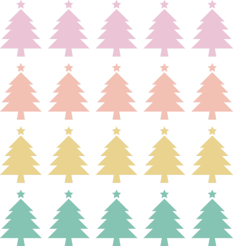Tapis vinyle noël motifs arbres de noël - TenStickers