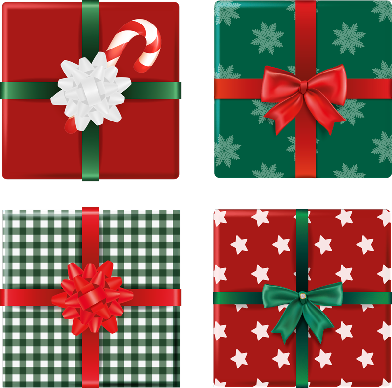 Tapis vinyle noël paquet de carreaux cadeaux - TenStickers