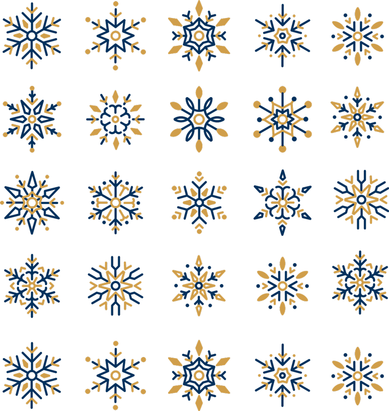 Tapis vinyle noël 25 flocons de neige uniques - TenStickers