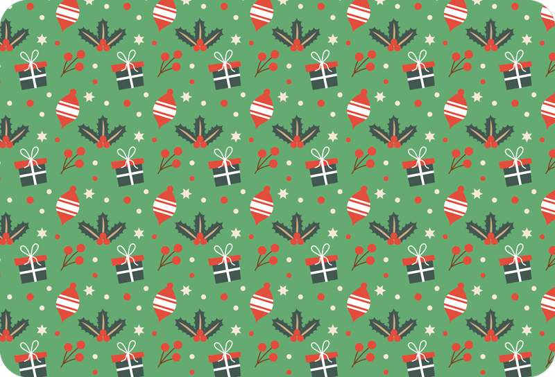 Tapis vinyle noël motif bonbons de noël vert - TenStickers