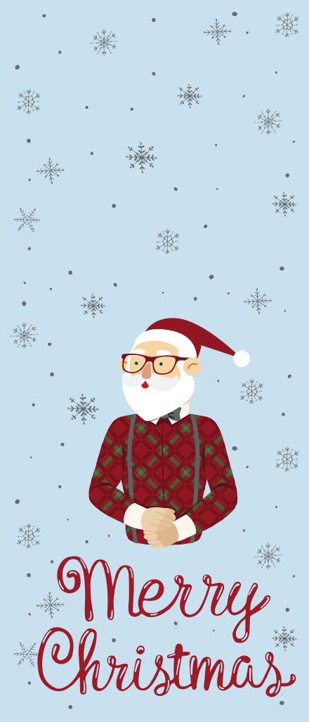 Tapis vinyle noël joyeux noël hipster - TenStickers