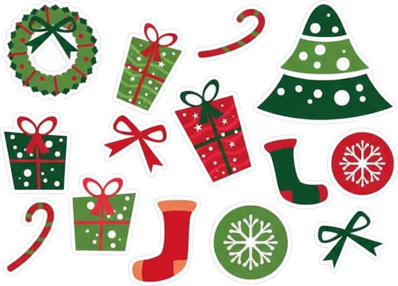 Tapis vinyle noël éléments de noël classiques - TenStickers
