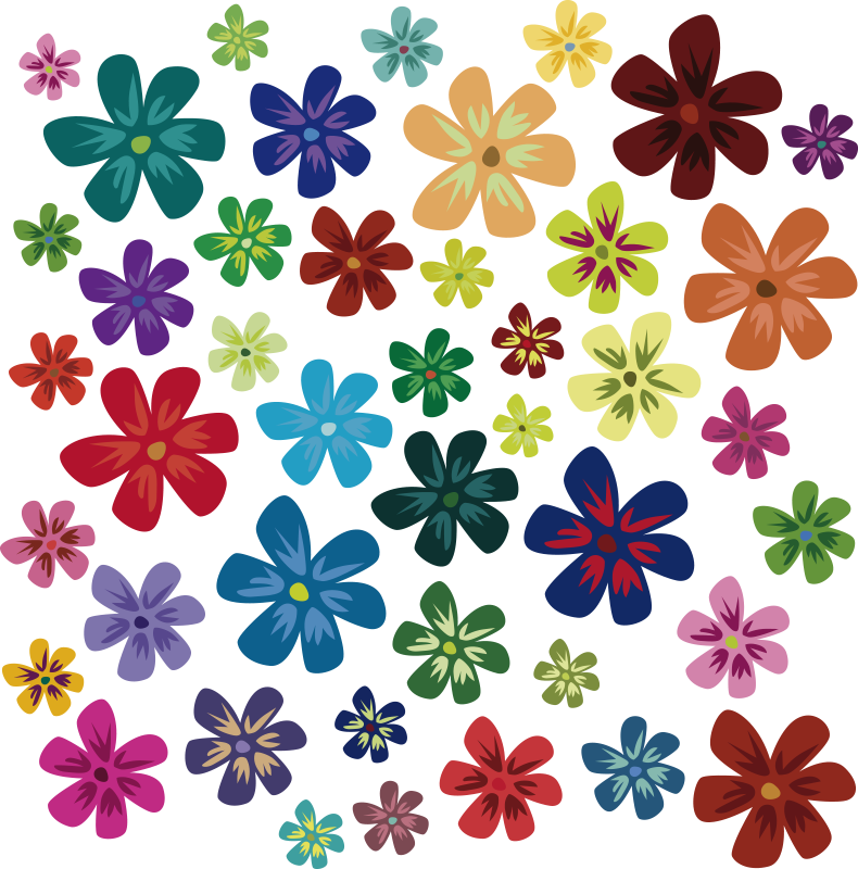 Tapis vinyle fleurs et plantes multicolores - TenStickers