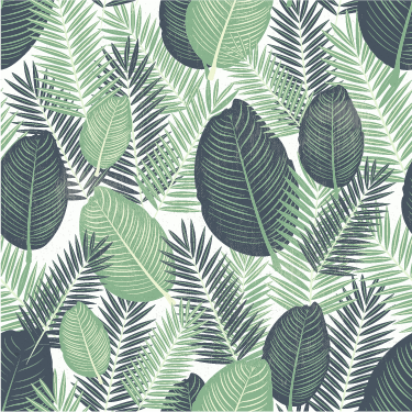 Tapis vinyle fleurs et plantes grandes vertes - TenStickers